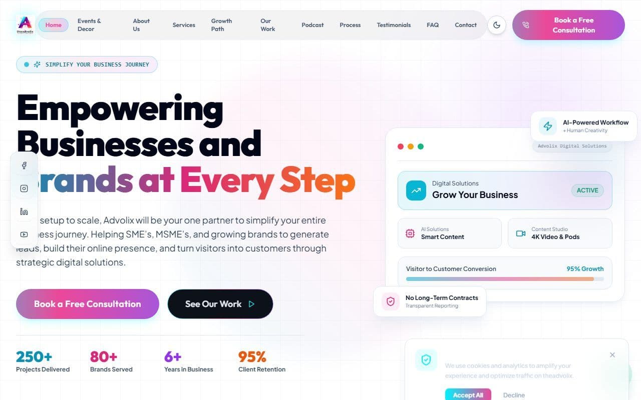 Advolix – Digital Marketing & Media Production Agency Website
