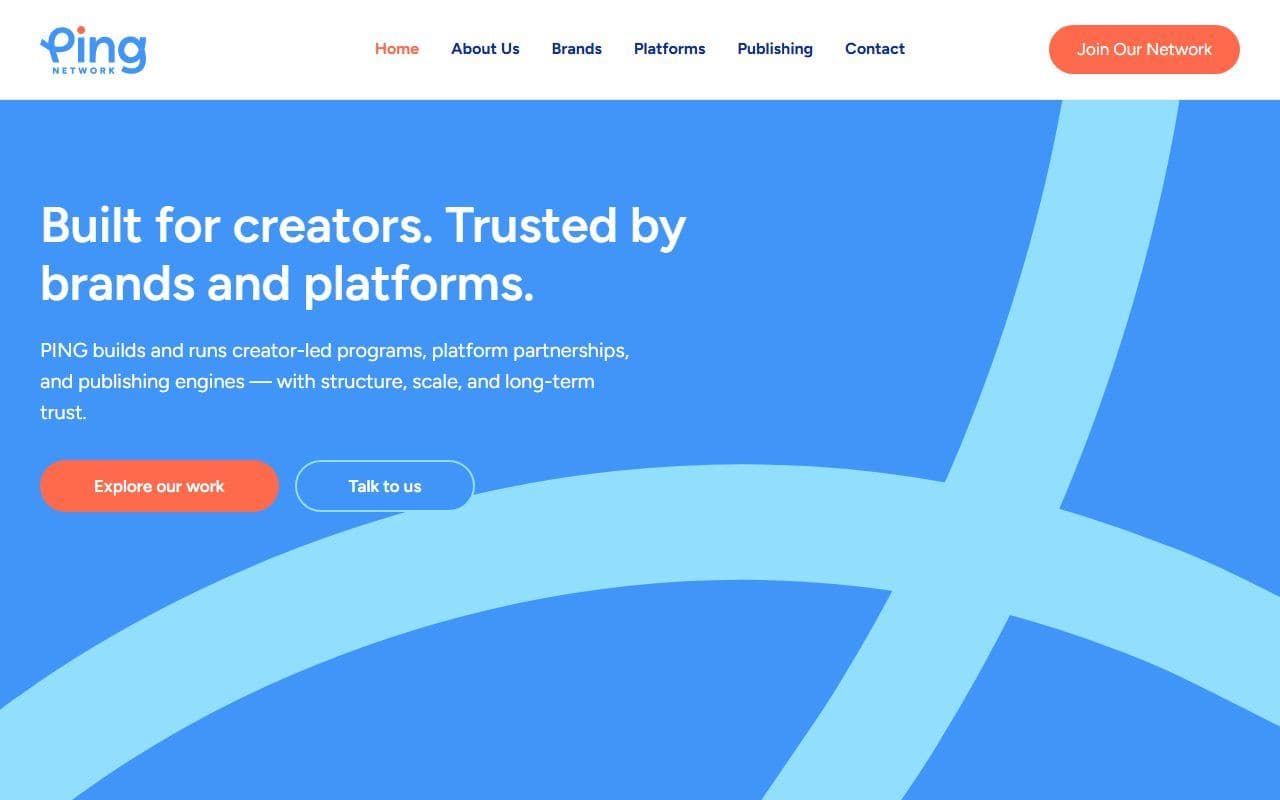 Ping Network – Creator Network & Brand Partnerships Website (2026 Redesign)